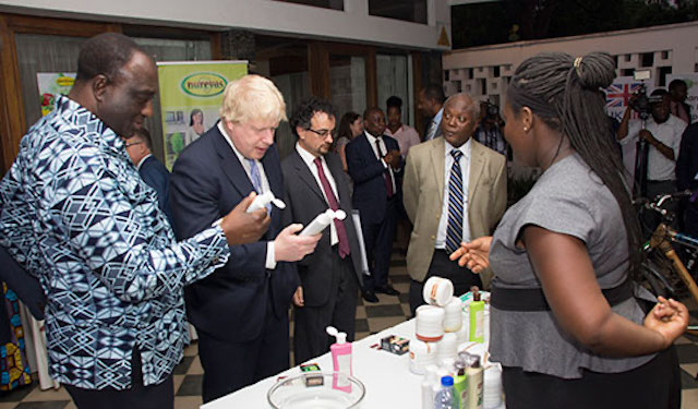 Boris Johnson meets ENGINE beauty product entrepreneur