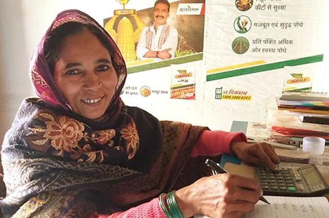 female maize collective leader in Bihar, India