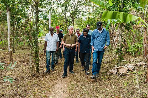 President Bill Clinton visiting the Haiti Coffee Academy