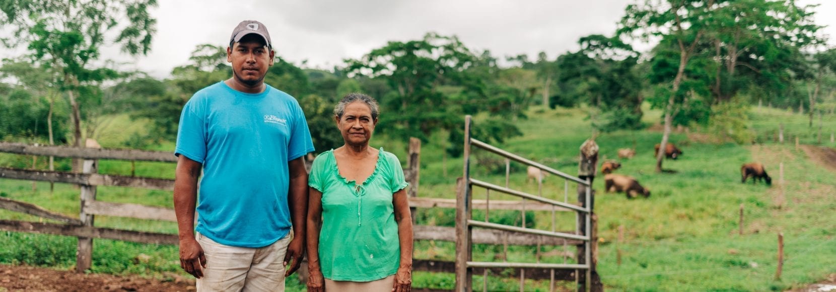 Two people in Nicaragua working on their farm