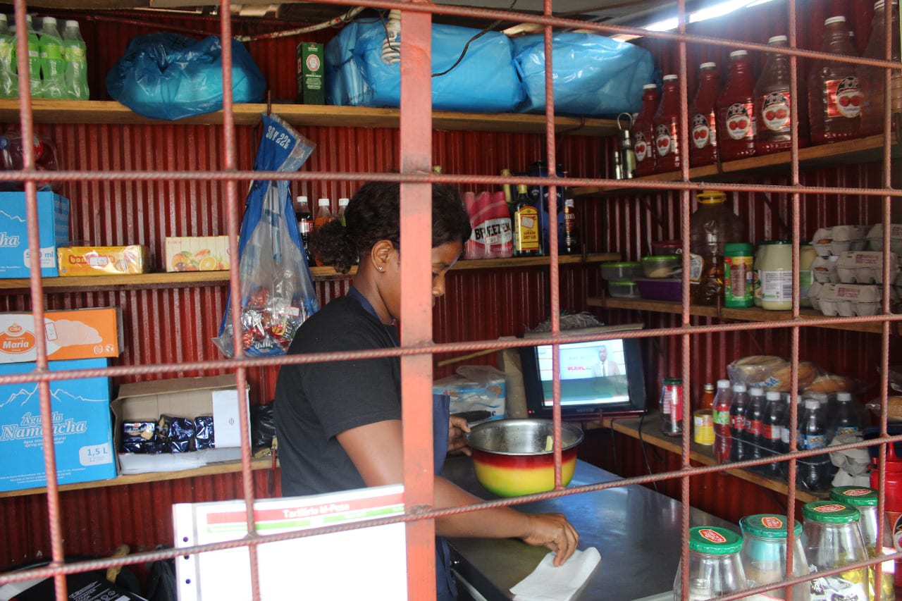 Anabela inside her shop in Maputo