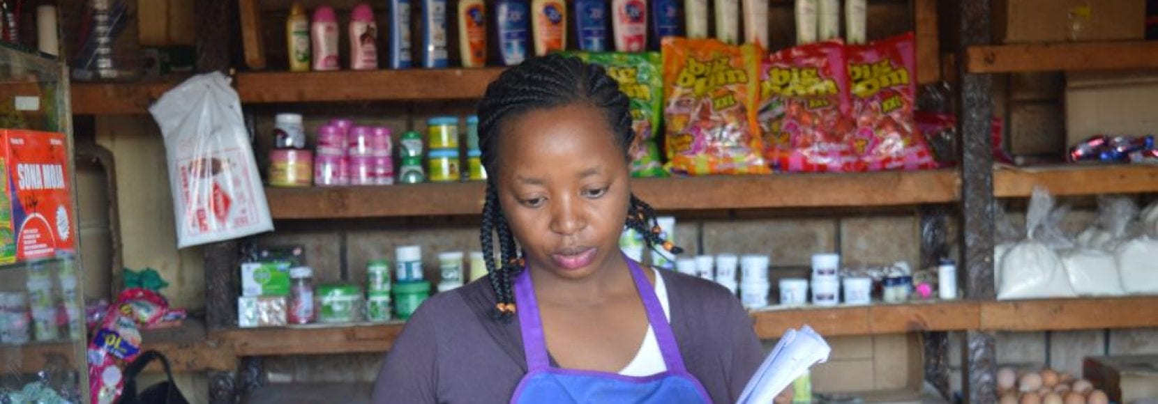 A shopkeeper in Kenya