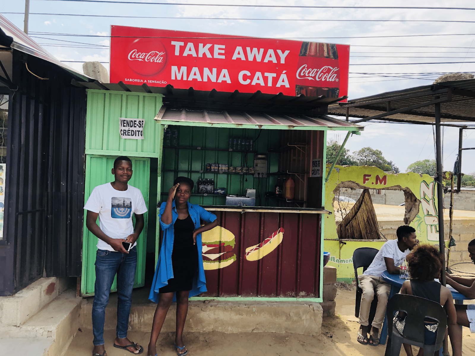 Catarina Bié stands outside her takeaway shop in Maputo, Mozambique