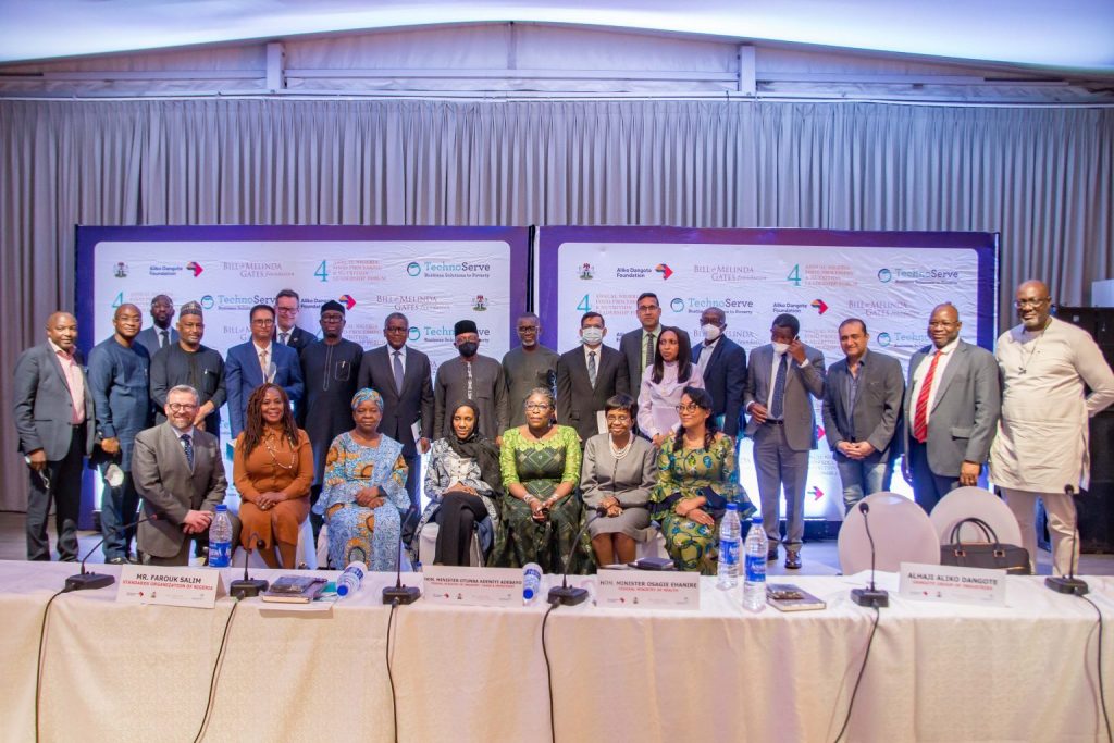 An image showing Nigerian government leaders and food industry CEOs in Lagos on March 10, 2022