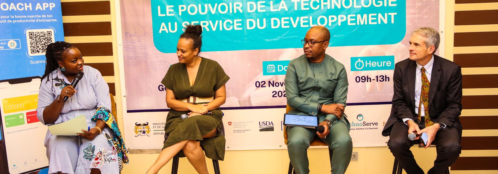 A panel discussion of TechnoServe's recent technological advancements in the cashew sector in Benin.