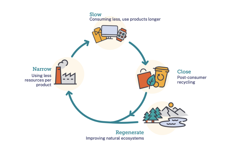 Material and energy flows in the circular economy. 
