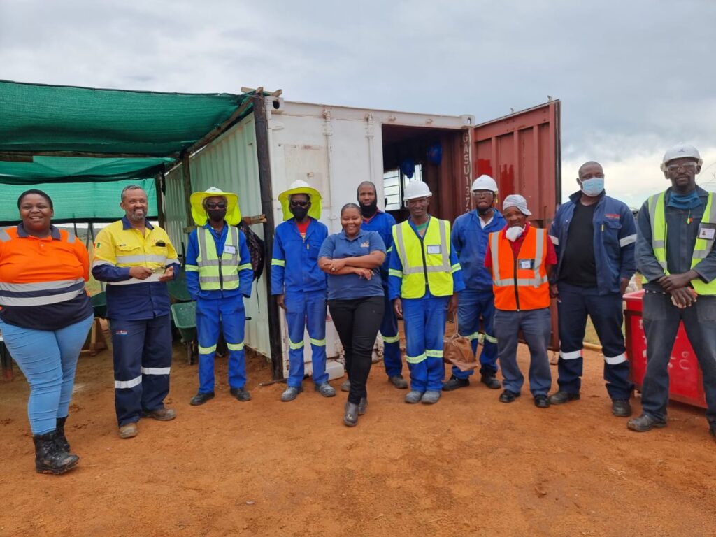 Sanna Sebone (center) started a female-owned construction company, Sebongi Construction. She participated in TechnoServe's Zimele program. (TechnoServe)